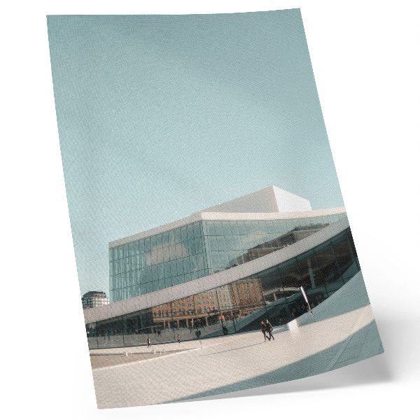 Grafică modernă pe pânză Arhitectură din sticlă într-un cadru minimalist