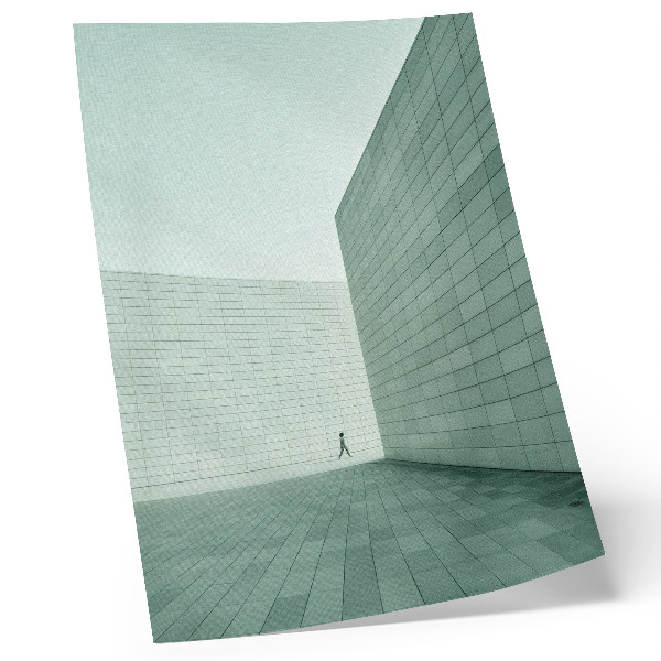 Grafică modernă pe pânză Pereți geometrici gri, figură minimalistă