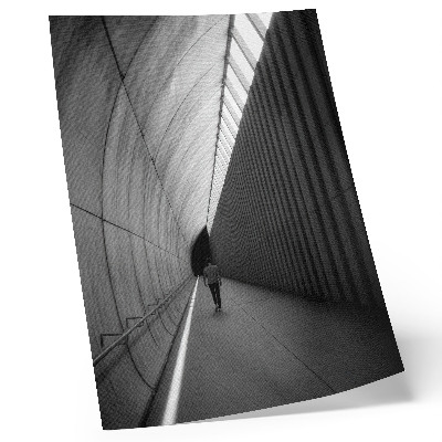 Poster în culori saturate Perspectivă minimalistă a liniilor de umbre ale tunelului