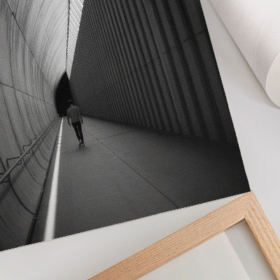 Poster în culori saturate Perspectivă minimalistă a liniilor de umbre ale tunelului