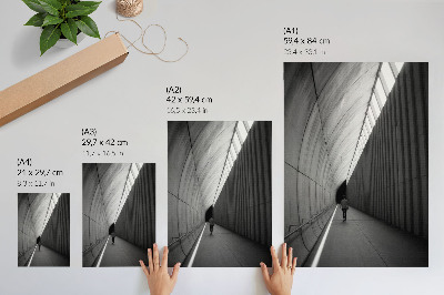 Poster în culori saturate Perspectivă minimalistă a liniilor de umbre ale tunelului