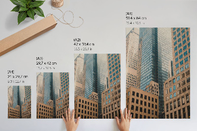 Poster rezistent pentru perete Zgârie-nori moderni, forme geometrice, eleganță