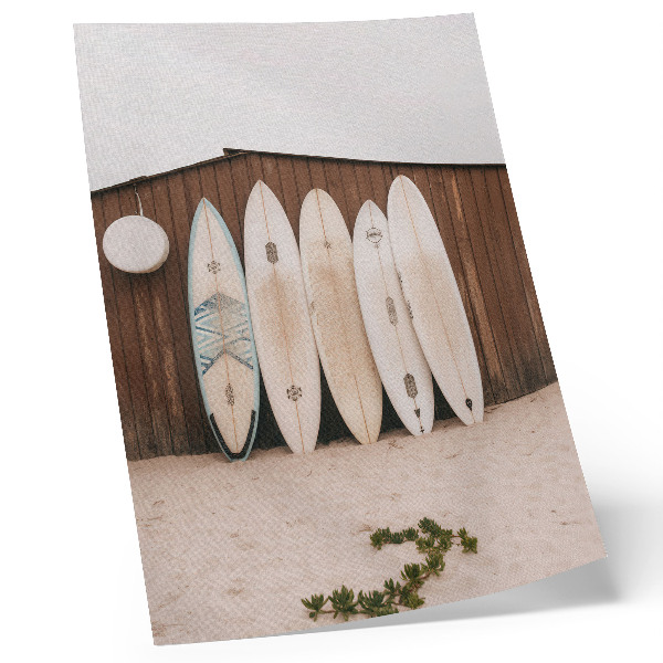 Poster rezistent pentru perete Placi de surf pe perete din lemn, verde delicat
