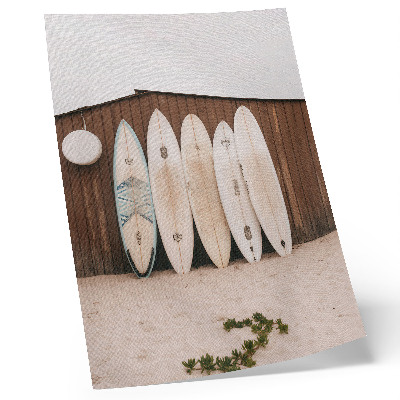 Poster rezistent pentru perete Placi de surf pe perete din lemn, verde delicat