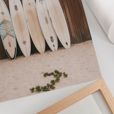 Poster rezistent pentru perete Placi de surf pe perete din lemn, verde delicat