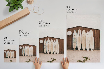 Poster rezistent pentru perete Placi de surf pe perete din lemn, verde delicat