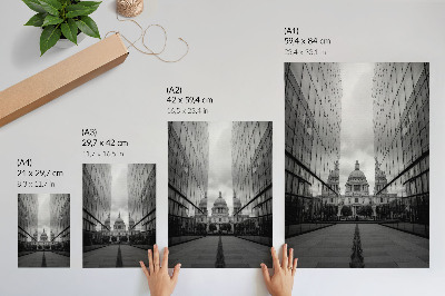 Poster rezistent pentru perete Simetria dintre arhitectura modernă și cea clasică