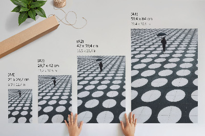 Poster rezistent pentru perete Modele geometrice în contrast alb-negru
