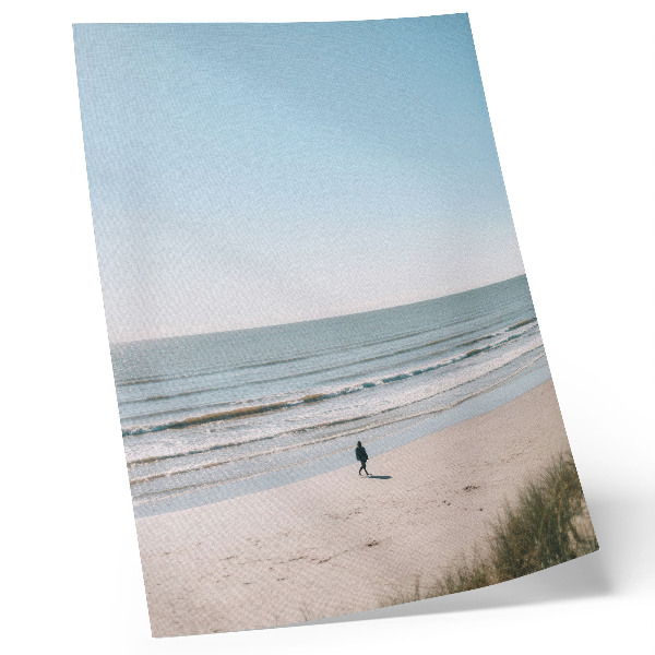Poster în culori saturate Plajă, mare calmă, cer albastru, minimalism, armonie