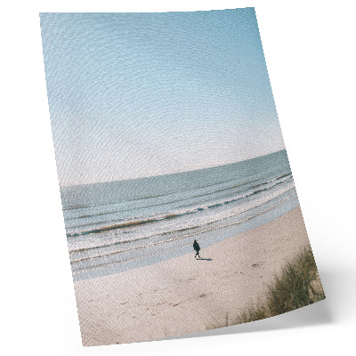 Poster în culori saturate Plajă, mare calmă, cer albastru, minimalism, armonie