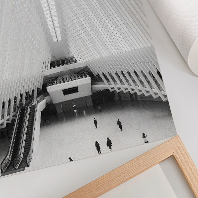 Poster în culori saturate Compoziție dinamică cu linii moderne de interior, minimalism