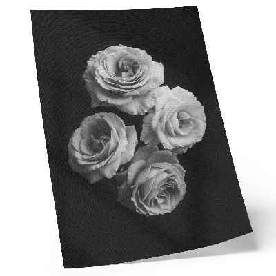 Poster în culori saturate Trandafiri alb-negru, minimalism, eleganță clasică