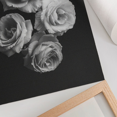 Poster în culori saturate Trandafiri alb-negru, minimalism, eleganță clasică
