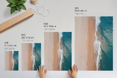 Grafică modernă pe pânză Valurile oceanului întâlnesc plaja minimalist