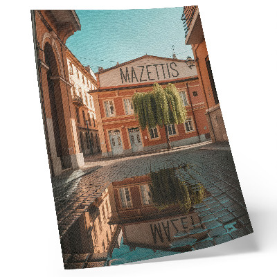Grafică modernă pe pânză Culori calde, reflecție arhitectură urbană