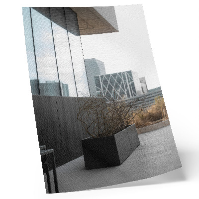 Poster în culori saturate Clădiri moderne și ramuri uscate