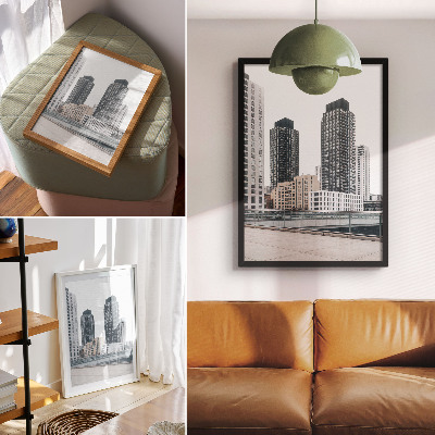 Grafică modernă pe pânză Zgârie-nori moderni, curățenie în minimalism