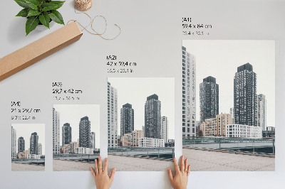 Grafică modernă pe pânză Zgârie-nori moderni, curățenie în minimalism