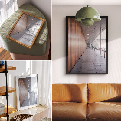 Poster în culori saturate Simetrie modernă a luminii pe coridor