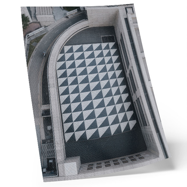 Poster în culori saturate Modele geometrice elegante, arhitectură futuristă
