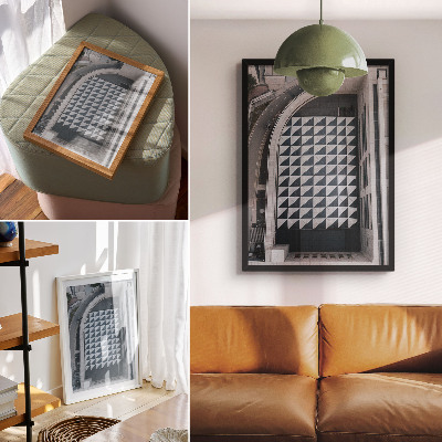 Poster în culori saturate Modele geometrice elegante, arhitectură futuristă
