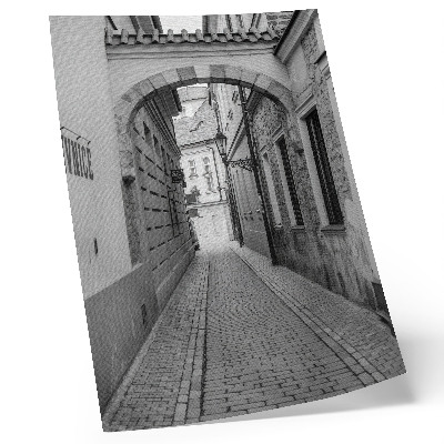 Poster rezistent pentru perete Arhitectura alb-negru a unei străzi nostalgice