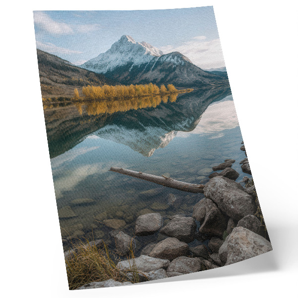 Poster rezistent pentru perete Munți, lac, copaci, reflecție, pace, natură