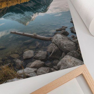 Poster rezistent pentru perete Munți, lac, copaci, reflecție, pace, natură