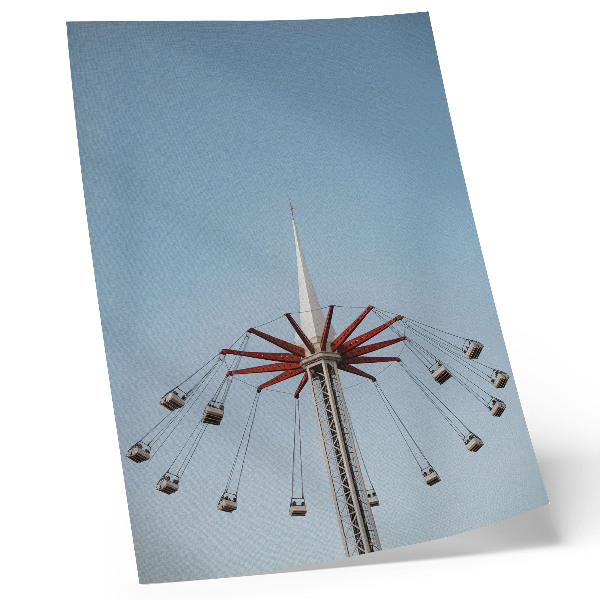 Poster rezistent pentru perete Turn cu carusel mișcare dinamică minimalism