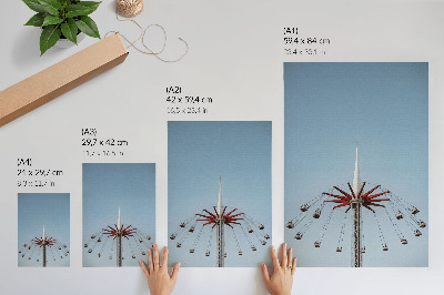 Poster rezistent pentru perete Turn cu carusel mișcare dinamică minimalism