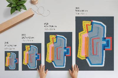 Poster rezistent pentru perete Forme abstracte, culori energice, modernitate