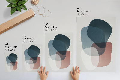 Poster rezistent pentru perete Forme interpătrunse, eleganță, minimalism