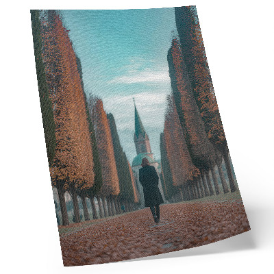 Poster rezistent pentru perete Aleea care duce la biserica istorică