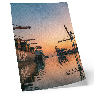 Poster rezistent pentru perete Peisaj portuar cu nave container și macarale