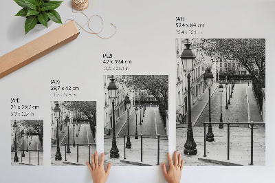 Grafică modernă pe pânză Felinare fermecătoare, arhitectură frumoasă, stradă