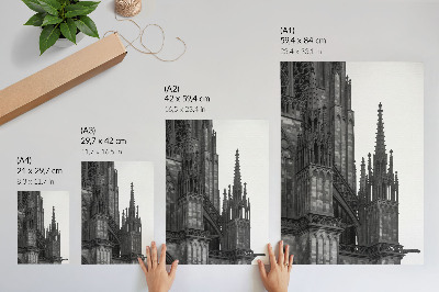 Poster rezistent pentru perete Arhitectură gotică decorată complex cu contraste