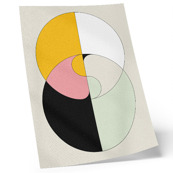 Poster în culori saturate Cercuri geometrice, culori contrastante, stil minimalist