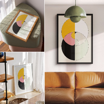 Poster în culori saturate Cercuri geometrice, culori contrastante, stil minimalist