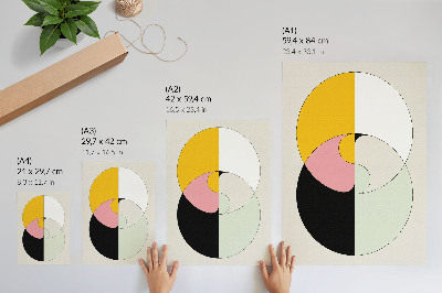 Poster în culori saturate Cercuri geometrice, culori contrastante, stil minimalist