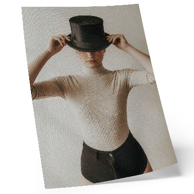 Grafică modernă pe pânză Eleganță retro, joben, subtilitate, minimalism
