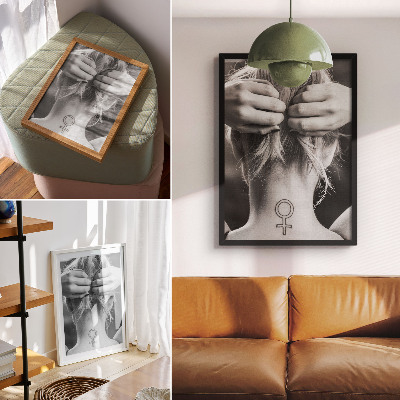 Poster în culori saturate Eleganța alb-negru, minimalismul, simbol al feminității