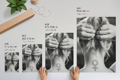 Poster în culori saturate Eleganța alb-negru, minimalismul, simbol al feminității