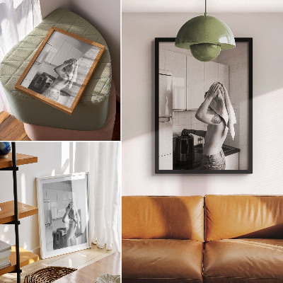 Poster în culori saturate Minimalism modern în bucătărie alb-negru