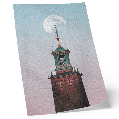 Poster rezistent pentru perete Fundal de lună turn pastel calm