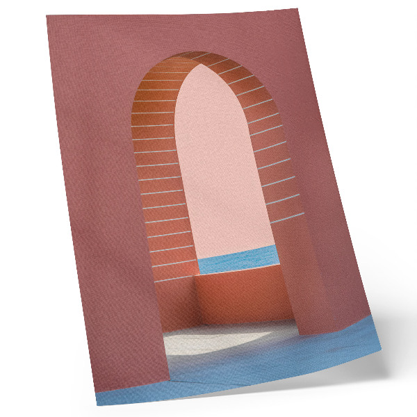 Poster rezistent pentru perete Arhitectură minimalistă marină cu arcade pastelate