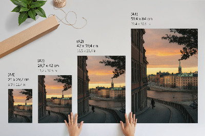 Grafică modernă pe pânză Clădiri istorice, seară, atmosferă liniștită