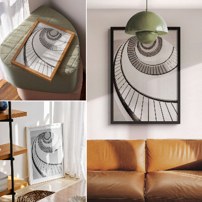 Poster rezistent pentru perete Scară în spirală, eleganță geometrică fascinantă