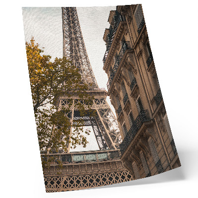 Poster în culori saturate Arhitectură Turnul Eiffel copaci culori calde
