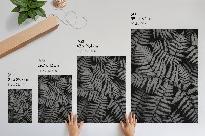 Poster în culori saturate Ferigă senzuală în alb și negru, simetrie, eleganță