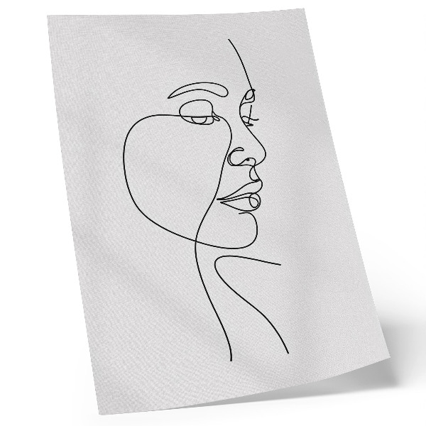 Poster în culori saturate Artă minimalistă cu linii faciale fără detalii inutile